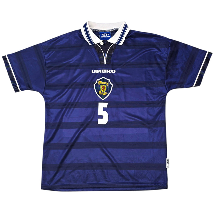 1998/00 Scotland Home Football Shirt (L) Umbro 5 Hendry - Football Finery - FF305217