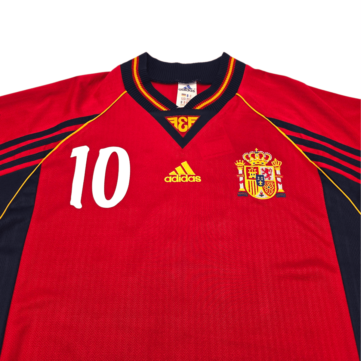 1998/00 Spain Home Football Shirt (L) Adidas 10 Raul - Football Finery - FF302608