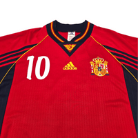 1998/00 Spain Home Football Shirt (L) Adidas 10 Raul - Football Finery - FF302608