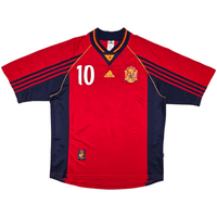 1998/00 Spain Home Football Shirt (L) Adidas 10 Raul - Football Finery - FF302608