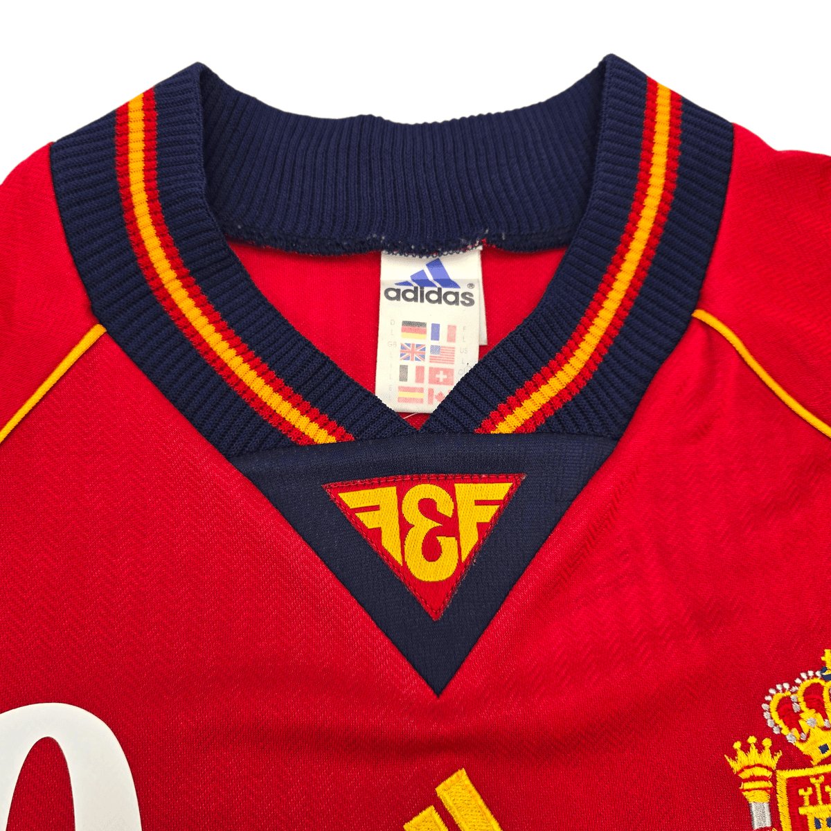 1998/00 Spain Home Football Shirt (L) Adidas 10 Raul - Football Finery - FF302608