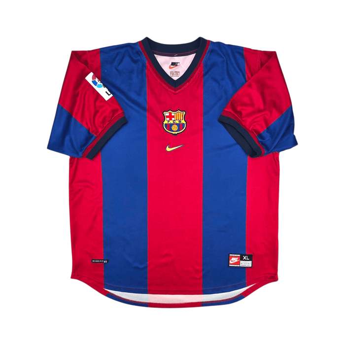 1998/99 Barcelona Home Football Shirt (XL) Nike 11 Rivaldo - Football Finery - FF302269