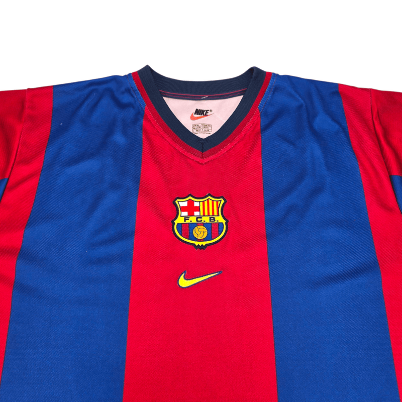 1998/99 Barcelona Home Football Shirt (XL) Nike 11 Rivaldo - Football Finery - FF302269