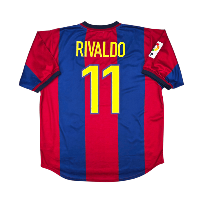 1998/99 Barcelona Home Football Shirt (XL) Nike 11 Rivaldo - Football Finery - FF302269