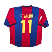 1998/99 Barcelona Home Football Shirt (XL) Nike 11 Rivaldo - Football Finery - FF303638