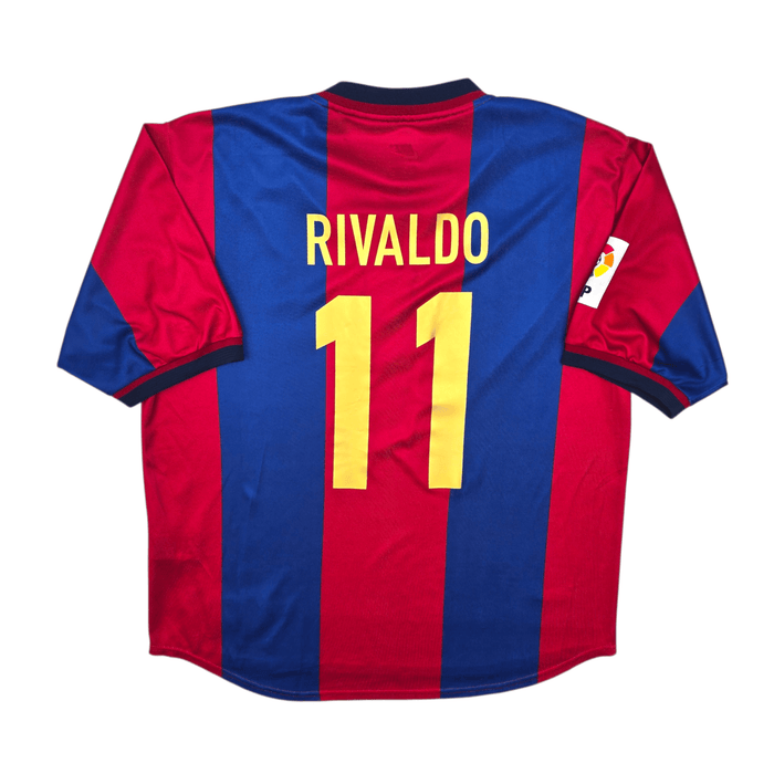 1998/99 Barcelona Home Football Shirt (XL) Nike 11 Rivaldo - Football Finery - FF303638