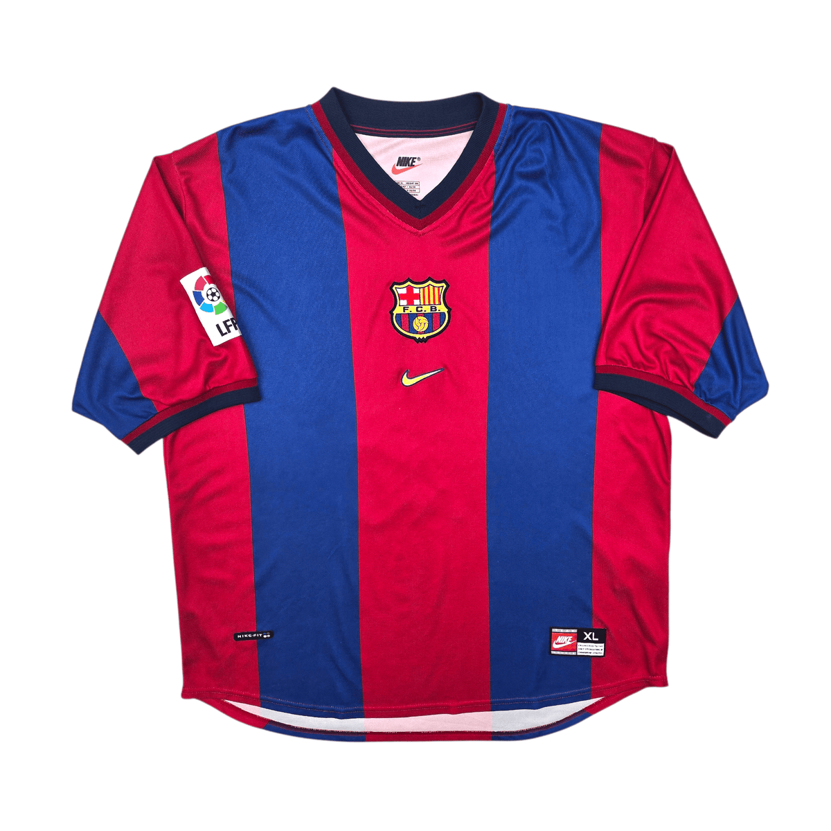 1998/99 Barcelona Home Football Shirt (XL) Nike 11 Rivaldo - Football Finery - FF303638