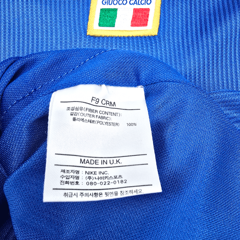 1998/99 Italy Home Football Shirt (M) Nike 18 R.Baggio - Football Finery - FF301689