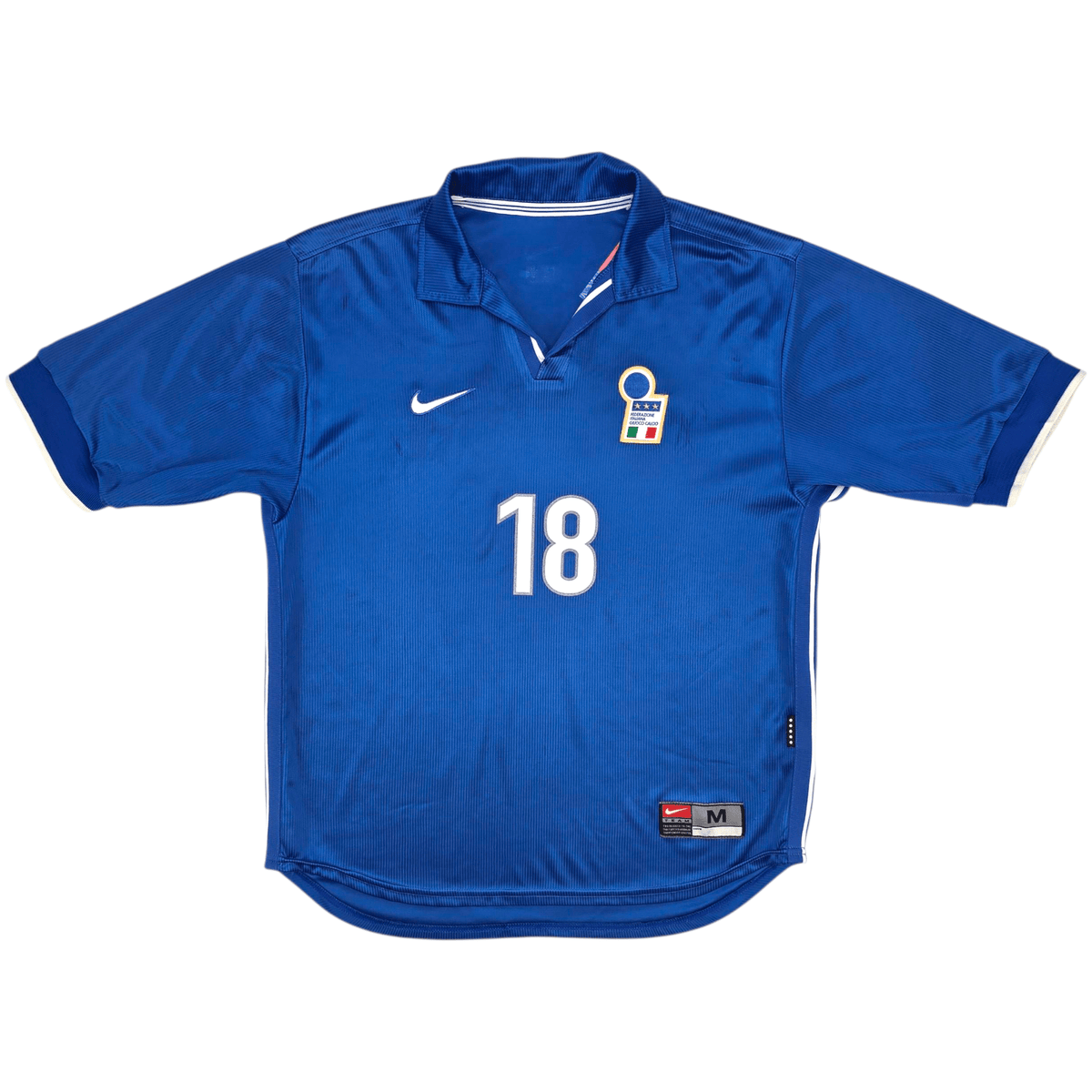 1998/99 Italy Home Football Shirt (M) Nike 18 R.Baggio - Football Finery - FF301689