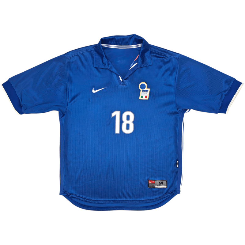 1998/99 Italy Home Football Shirt (M) Nike 18 R.Baggio - Football Finery - FF301689