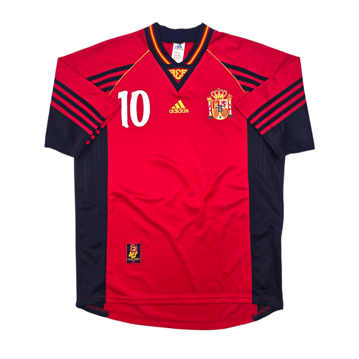 1998/99 Spain Home Football Shirt (M) Adidas 10 Raul - Football Finery - FF305756