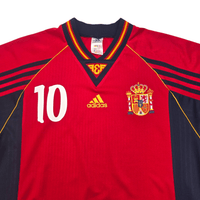 1998/99 Spain Home Football Shirt (M) Adidas 10 Raul - Football Finery - FF305756