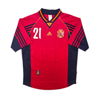 1998/99 Spain Home Football Shirt (M) Adidas 21 Enrique - Football Finery - FF303923