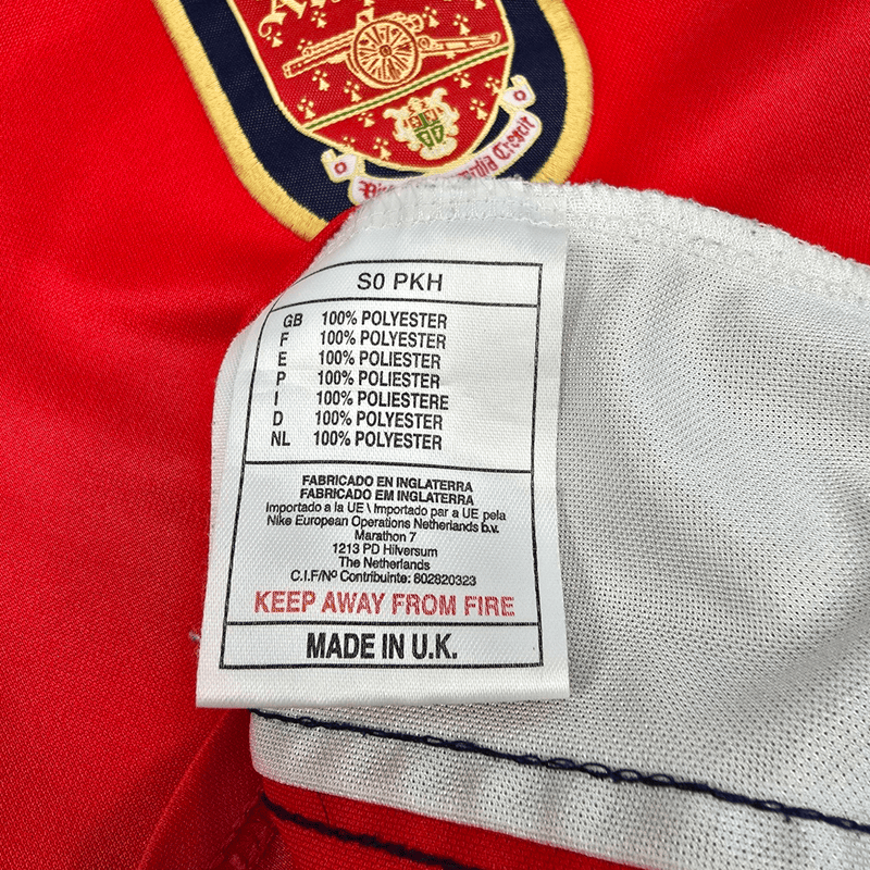 1999/00 Arsenal Home Football Shirt (XL) Nike #6 Adams - Football Finery - FF300405