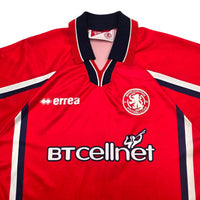 1999/00 Middlesbrough Home Football Shirt (L) Errea 8 Gascoigne - Football Finery - FF306291