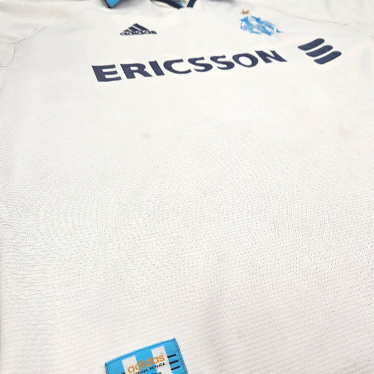 1999/00 Olympique Marseille Home Football Shirt (L) Adidas #11 Ravanelli - Football Finery - FF204479