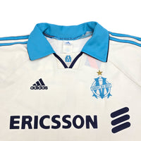 1999/00 Olympique Marseille Home Football Shirt (L) Adidas #11 Ravanelli - Football Finery - FF204479
