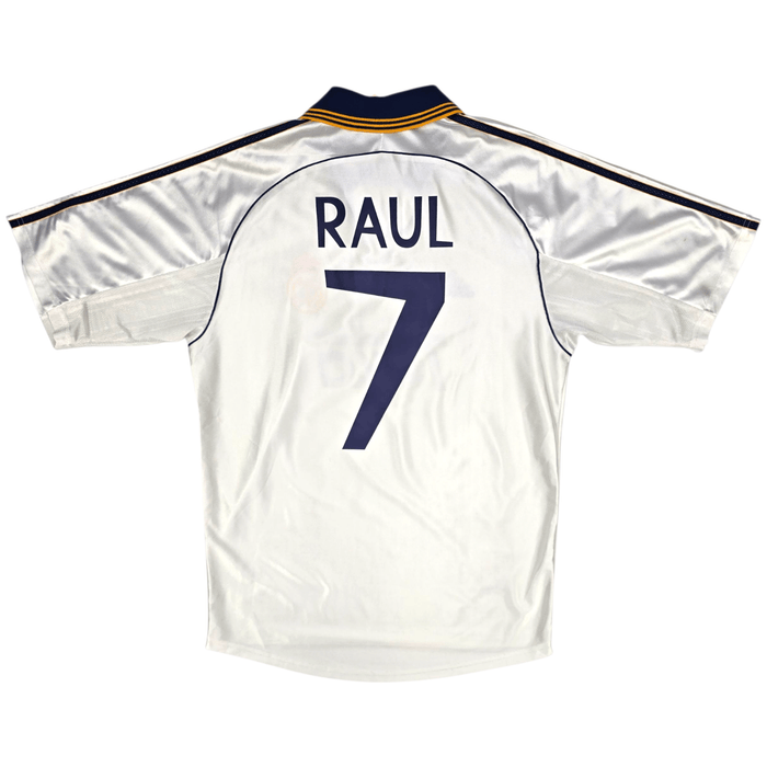 1999/00 Real Madrid Home Football Shirt (S) Adidas 7 Raul - Football Finery - FF302903