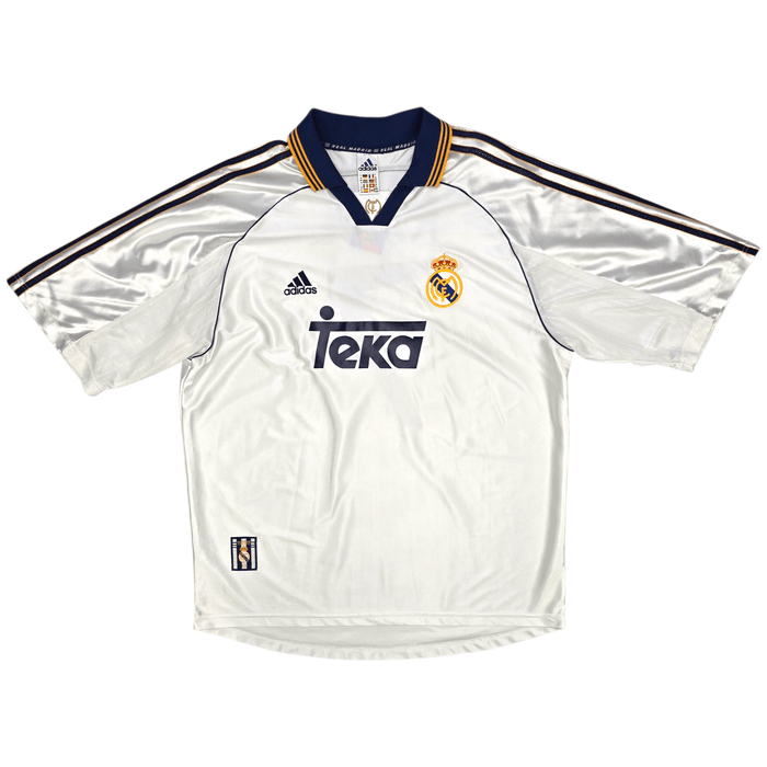 1999/00 Real Madrid Home Football Shirt (XL) Adidas 7 Raul - Football Finery - FF301400
