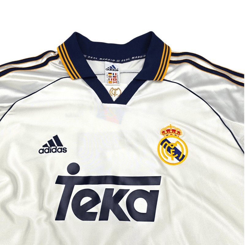 1999/00 Real Madrid Home Football Shirt (XL) Adidas 7 Raul - Football Finery - FF301400