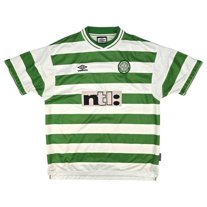 1999/01 Celtic Home Football Shirt (2XL) Umbro 7 Larsson - Football Finery - FF301861