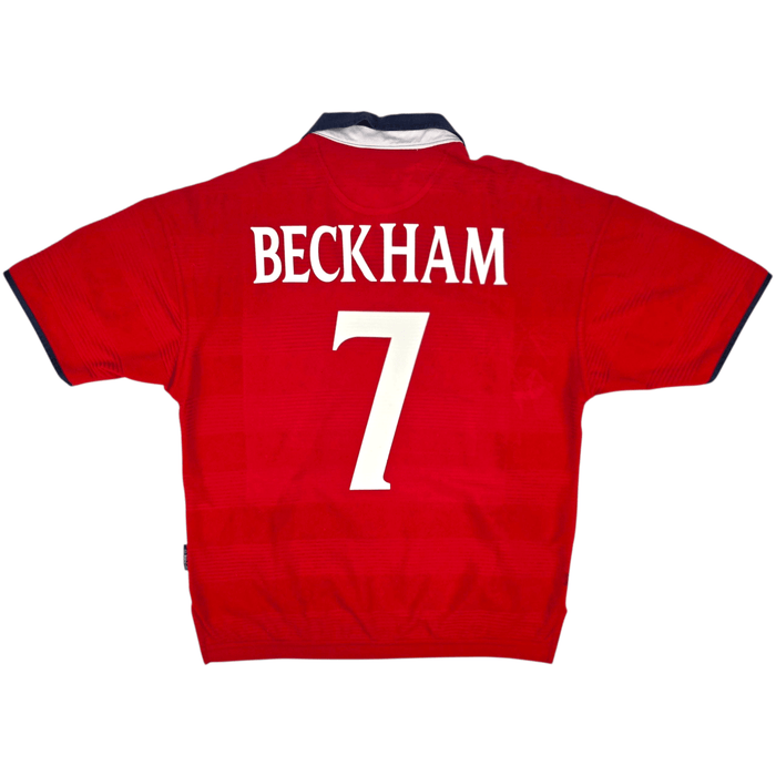 1999/01 England Away Football Shirt (L) Umbro 7 Beckham - Football Finery - FF301633