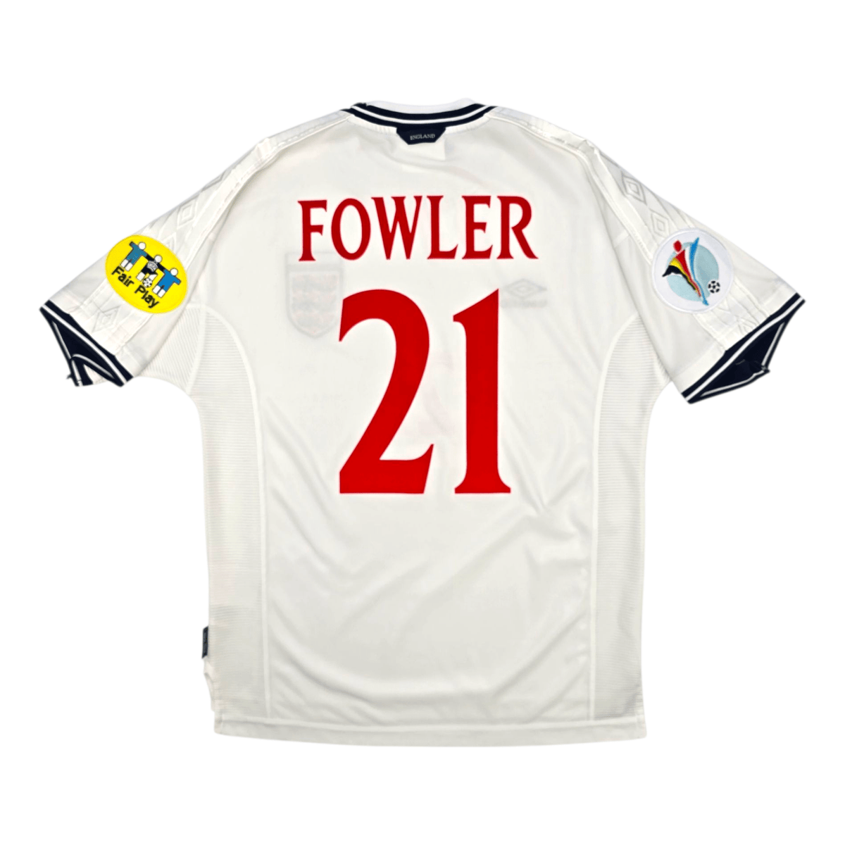 1999/01 England Home Football Shirt (L) Umbro 21 Fowler - Football Finery - FF301653