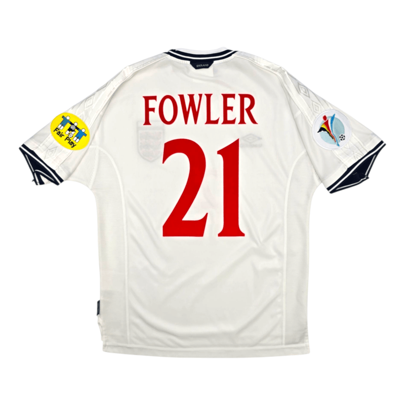1999/01 England Home Football Shirt (L) Umbro 21 Fowler - Football Finery - FF301653