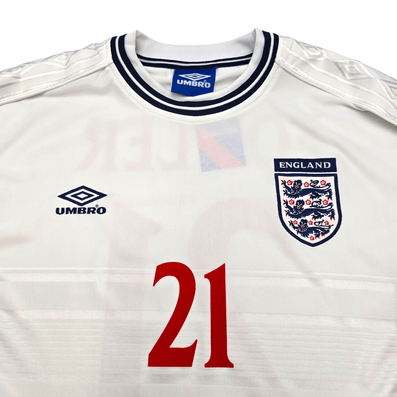 1999/01 England Home Football Shirt (L) Umbro 21 Fowler - Football Finery - FF301653