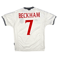1999/01 England Home Football Shirt (L) Umbro 7 Beckham - Football Finery - FF300524
