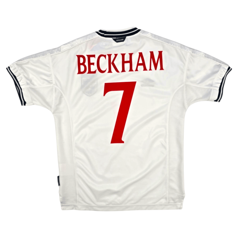 1999/01 England Home Football Shirt (L) Umbro 7 Beckham - Football Finery - FF300524