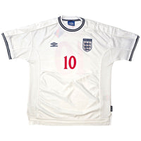 1999/01 England Home Football Shirt (XL) Umbro 10 Owen - Football Finery - FF304791