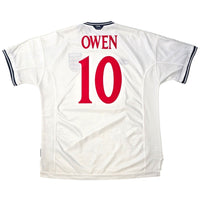 1999/01 England Home Football Shirt (XL) Umbro 10 Owen - Football Finery - FF304791