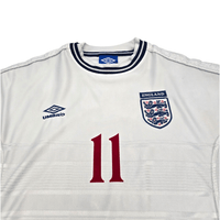 1999/01 England Home Football Shirt (XL) Umbro 11 McManaman - Football Finery - FF300674