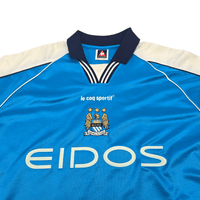 1999/01 Manchester City Home Football Shirt (XL) Le Coq Sportif 10 Goater - Football Finery - FF301390