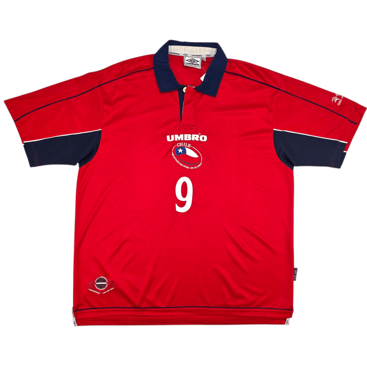 2000/01 Chile Home Football Shirt (XL) Umbro 9 Zamorano - Football Finery - FF302610