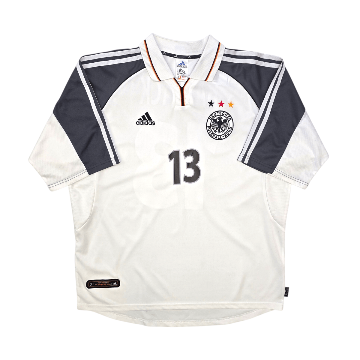 2000/01 Germany Home Football Shirt (XL) Adidas 13 Ballack - Football Finery - FF303642