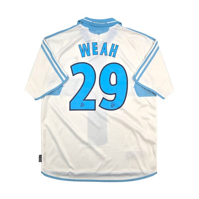 2000/01 Olympique Marseille Home Football Shirt (M) Adidas 29 Weah - Football Finery - FF305740