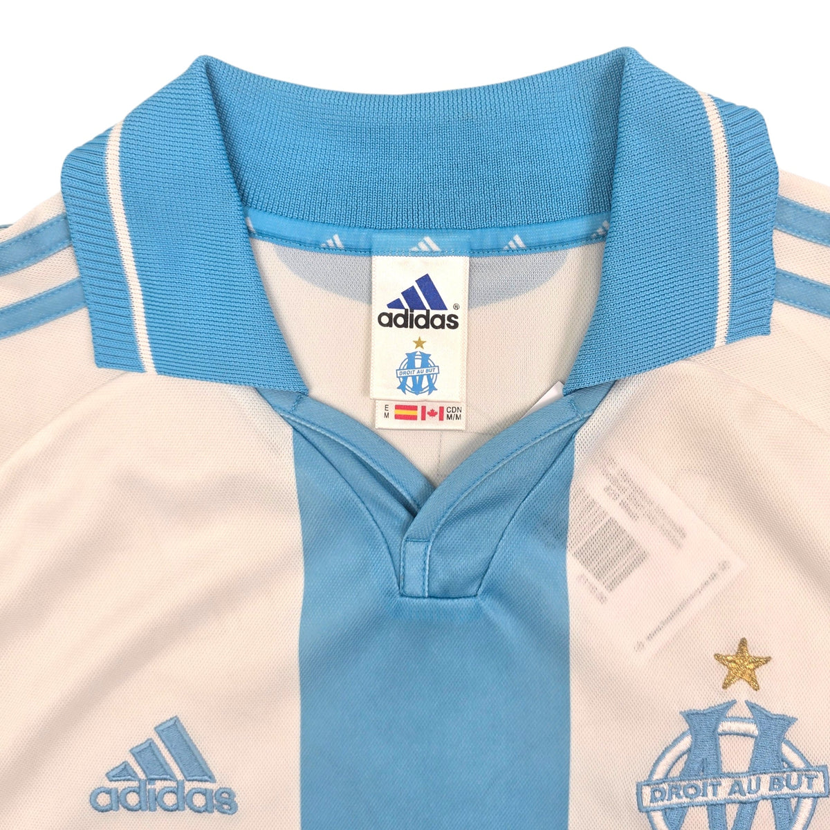 2000/01 Olympique Marseille Home Football Shirt (M) Adidas 29 Weah - Football Finery - FF305740