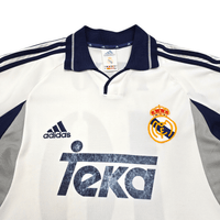 2000/01 Real Madrid Home Football Shirt (M) Adidas 10 Figo - Football Finery - FF303228
