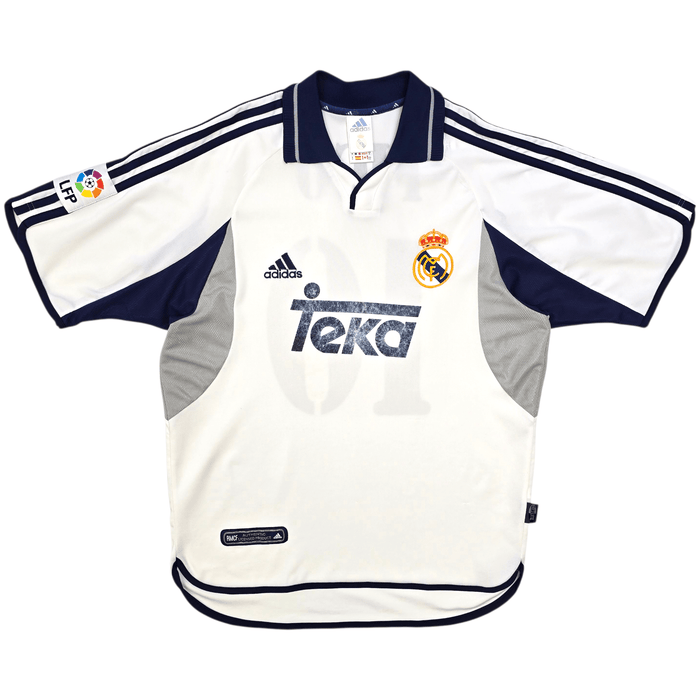 2000/01 Real Madrid Home Football Shirt (M) Adidas 10 Figo - Football Finery - FF303228