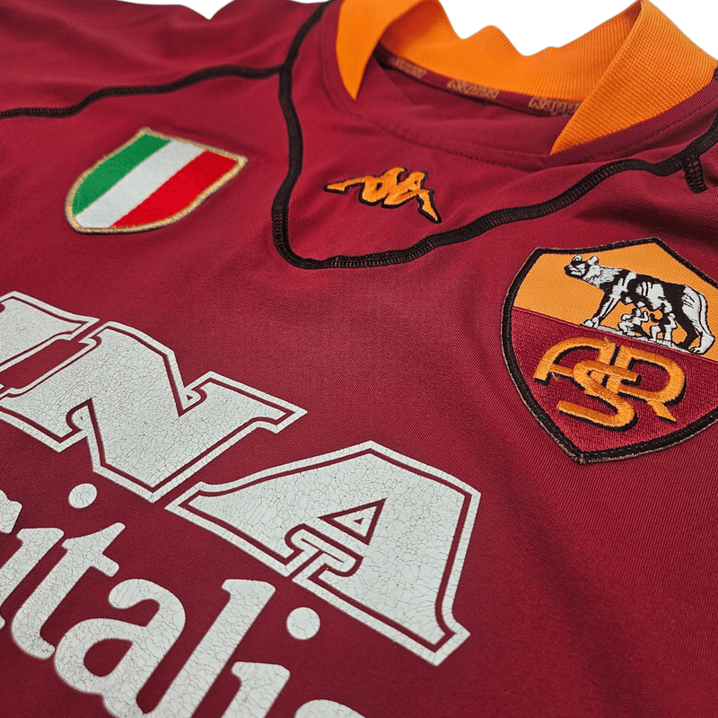 2000/01 Roma Home Football Shirt (M) Kappa #10 Totti - Football Finery - FF300922