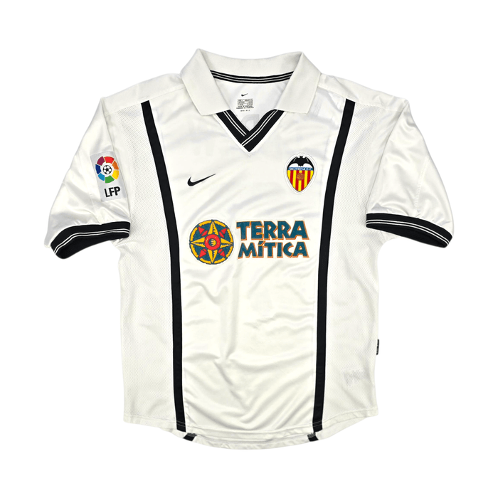 2000/01 Valencia Home Football Shirt (S) Nike 7 Carew - Football Finery - FF302088