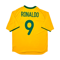 2000/02 Brazil Home Football Shirt (XL) Nike 9 Ronaldo - Football Finery - FF302400