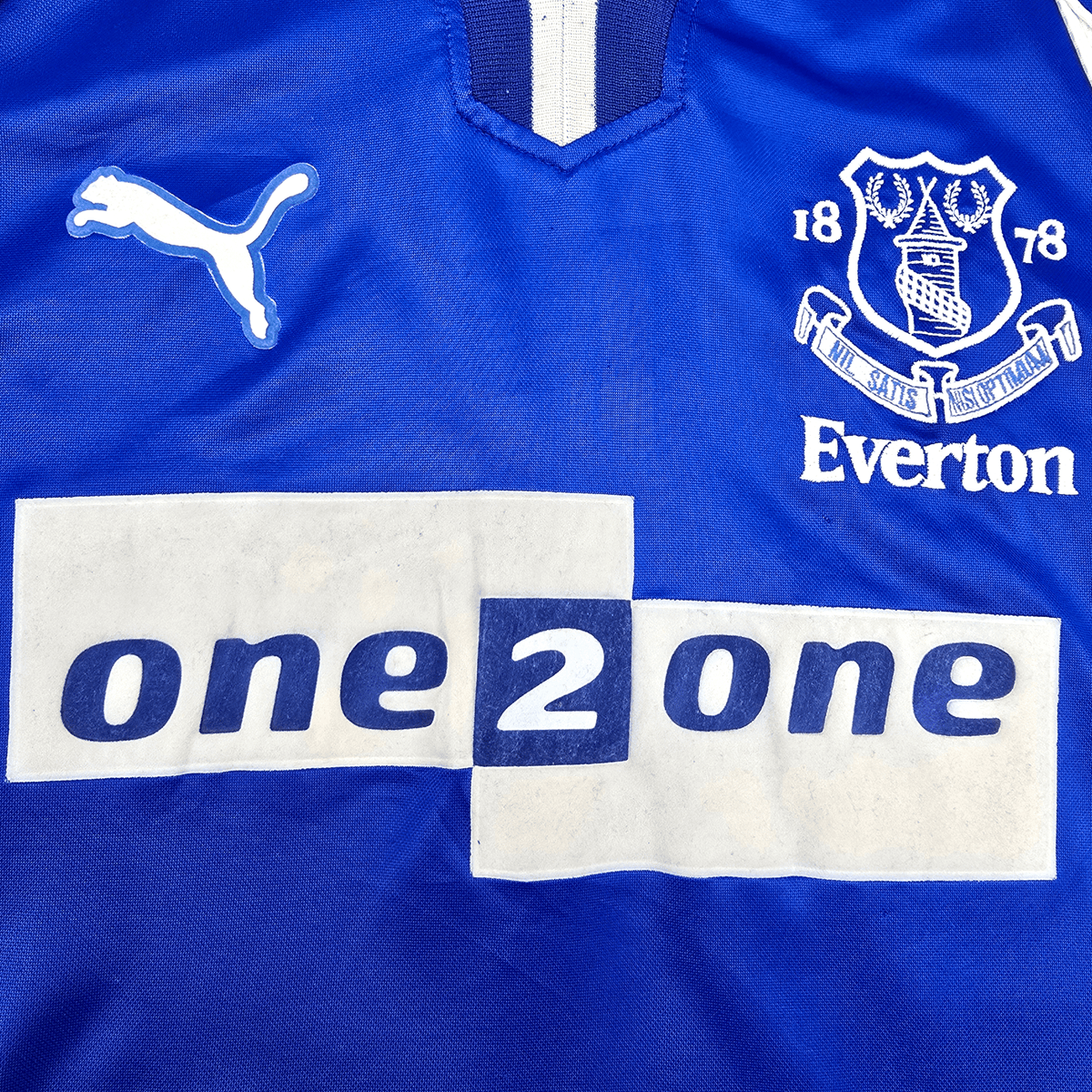 2000/02 Everton Home Football Shirt (S) Puma 18 Gascoigne - Football Finery - FF302519
