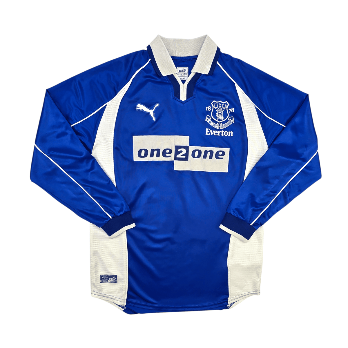 2000/02 Everton Home Football Shirt (S) Puma 18 Gascoigne - Football Finery - FF302519