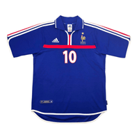 2000/02 France Home Football Shirt (M) Adidas 10 Zidane - Football Finery - FF302875