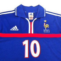 2000/02 France Home Football Shirt (M) Adidas 10 Zidane - Football Finery - FF302875