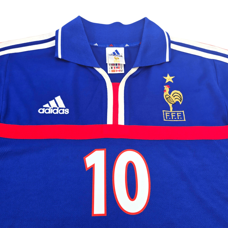 2000/02 France Home Football Shirt (M) Adidas 10 Zidane - Football Finery - FF302875
