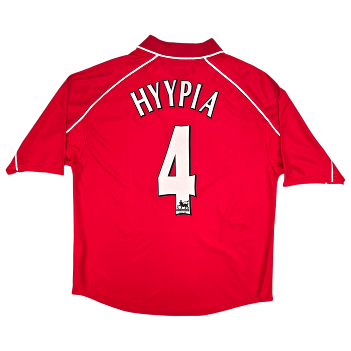 2000/02 Liverpool Home Football Shirt (M) Reebok 4 Hyypia - Football Finery - FF301219